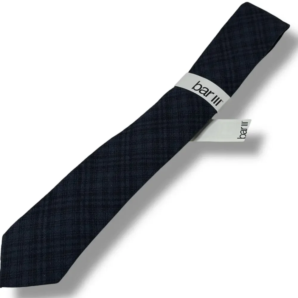 NWT Bar III Toto Plaid Navy Tie